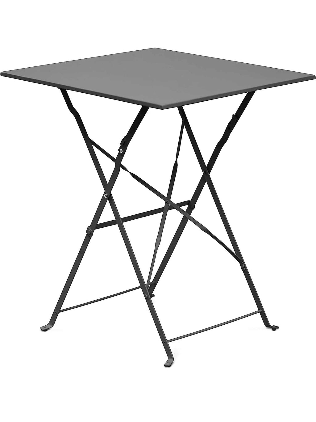 Table de jardin en fer pliante 60 x 60 cm de style bistrot sur un balcon