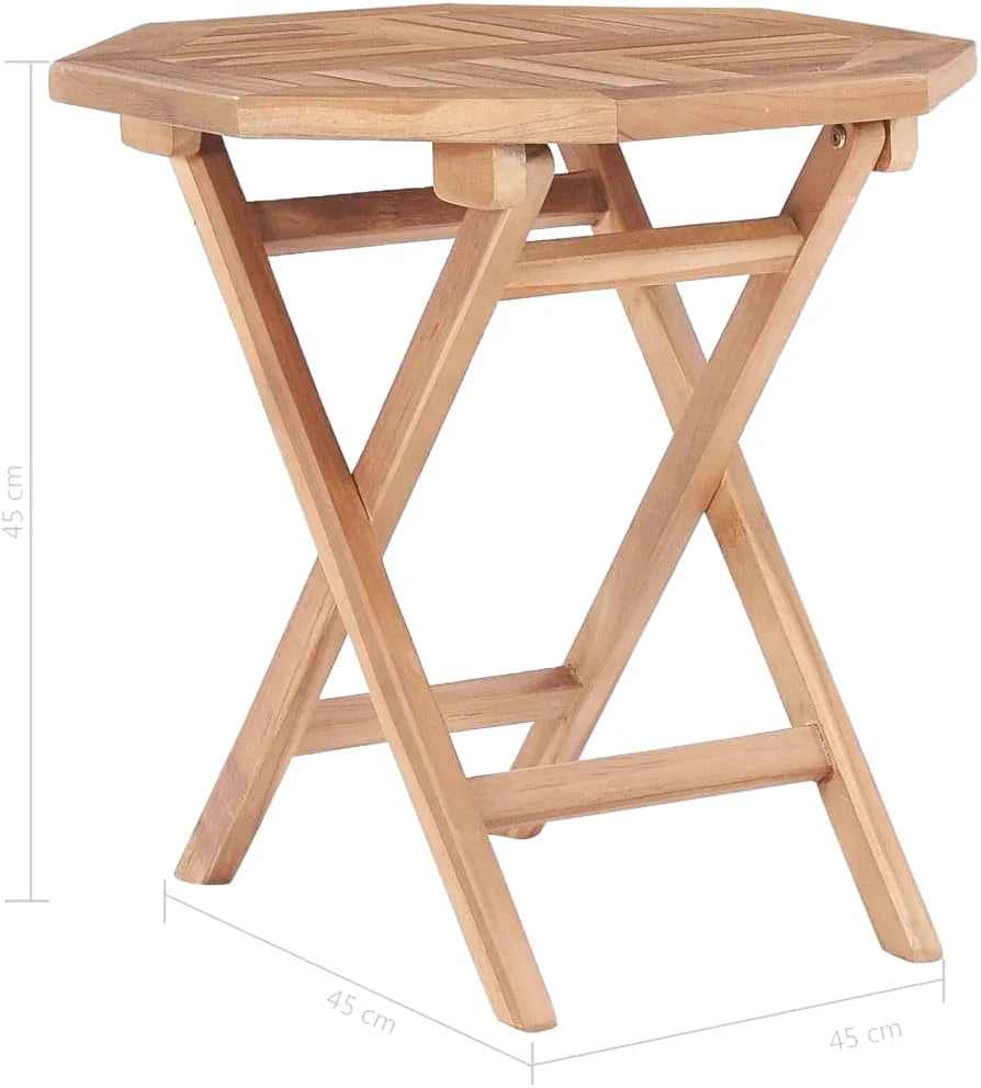 Table de jardin en teck pliante de 45 x 45 cm au bord d'une piscine - photo 4