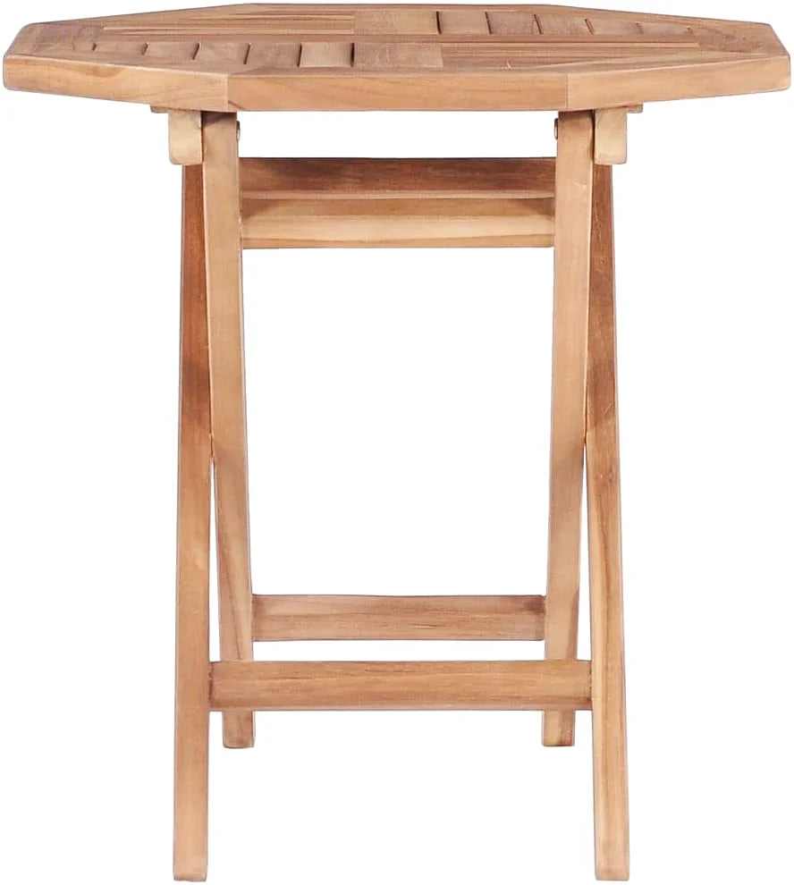 Table de jardin en teck pliante de 45 x 45 cm au bord d'une piscine - photo 2