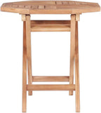 Table de jardin en teck pliante de 45 x 45 cm au bord d'une piscine - photo 2