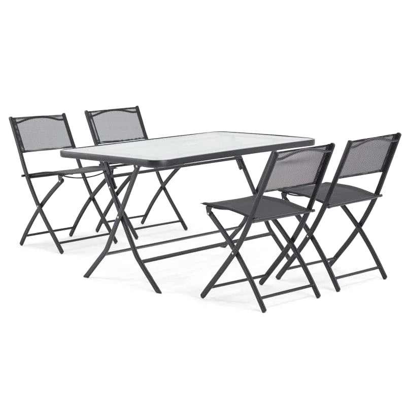 Ensemble table de jardin et 4 chaises pliantes de 130 cm dans un jardin - photo 8
