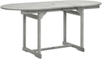 Table de jardin extensible et pliante en acacia gris délavé de 200 cm