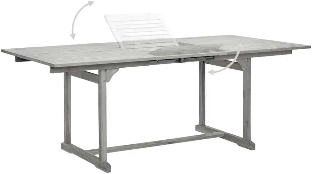 Table de jardin extensible et pliante en acacia gris délavé de 200 cm - photo 7