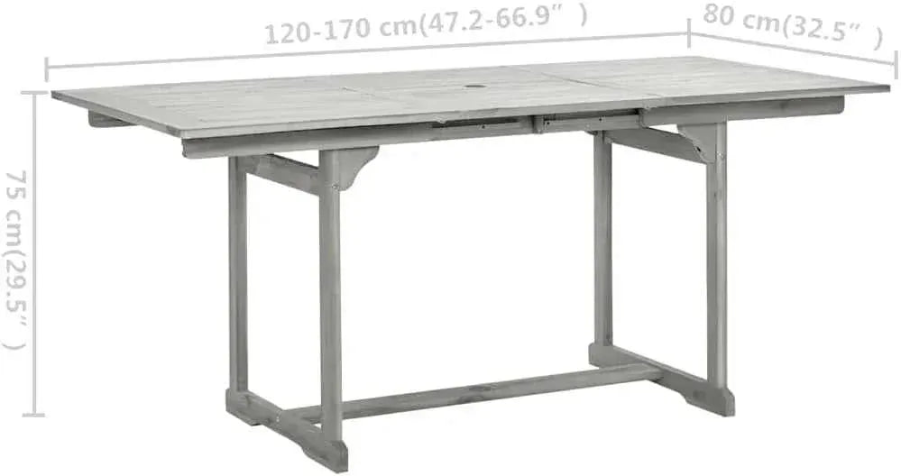 Table de jardin extensible et pliante en acacia gris délavé de 200 cm - photo 8