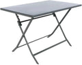 Table de jardin métal rectangulaire pliante de 110 x 70 cm en acier époxy