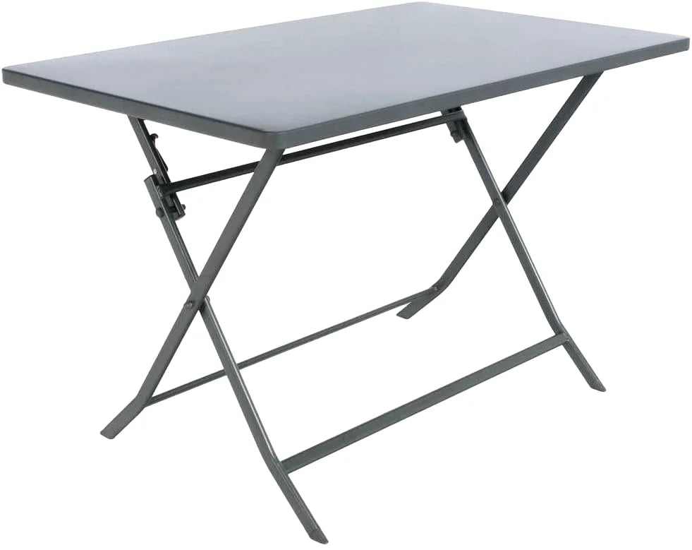 Table de jardin métal rectangulaire pliante de 110 x 70 cm en acier époxy