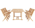 Table de jardin pliante 12 personnes en teck massif avec trou de parasol