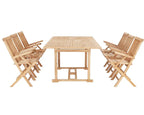 Table de jardin pliante 12 personnes en teck massif avec trou de parasol