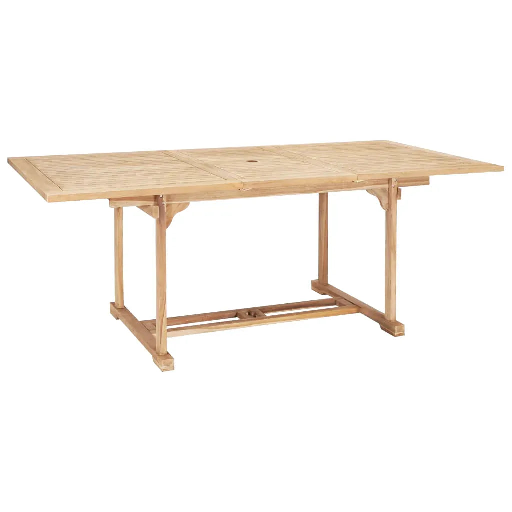 Table de jardin pliante 12 personnes en teck massif avec trou de parasol - photo 6