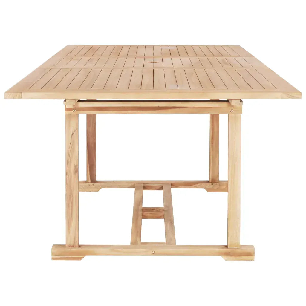Table de jardin pliante 12 personnes en teck massif avec trou de parasol - photo 4
