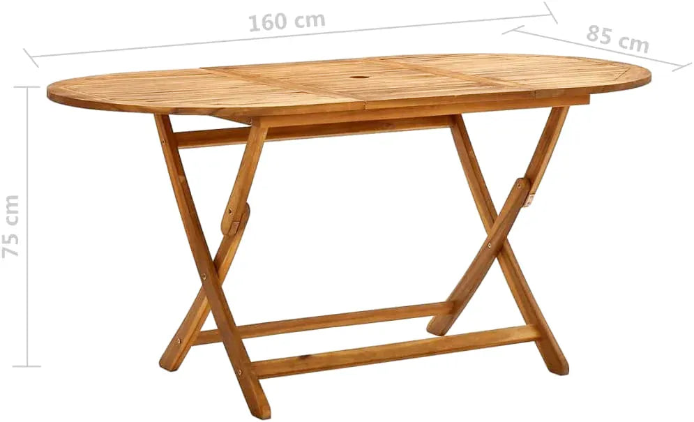 Table de jardin pliante 160 x 80 cm en acacia massif huilé dans un jardin - photo 3