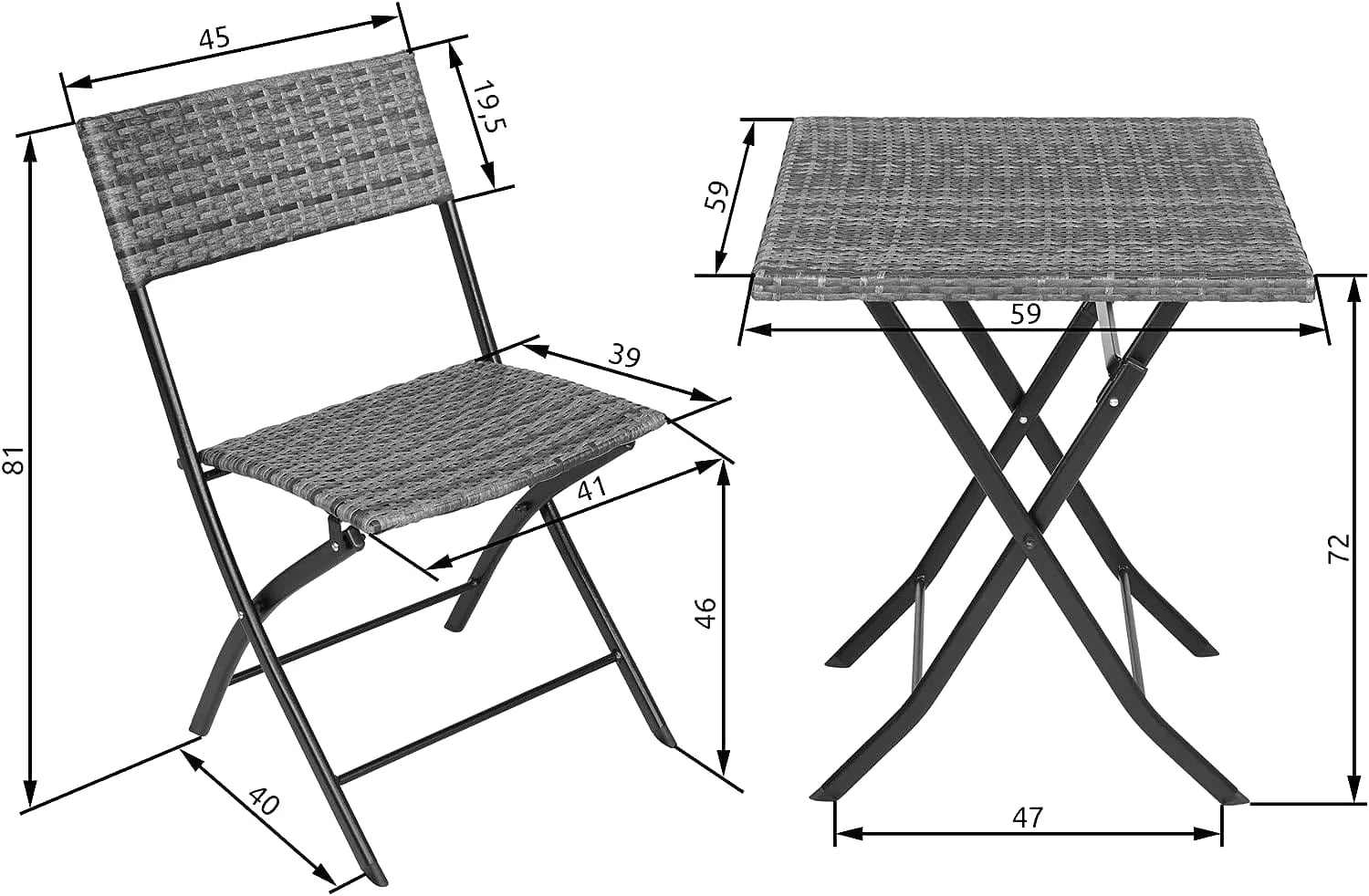 Table de jardin pliante 2 personnes installée sur un balcon d'appartement - photo 4