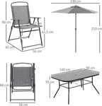 Ensemble table de jardin pliante 6 à 8 personnes avec chaises et parasol - photo 6