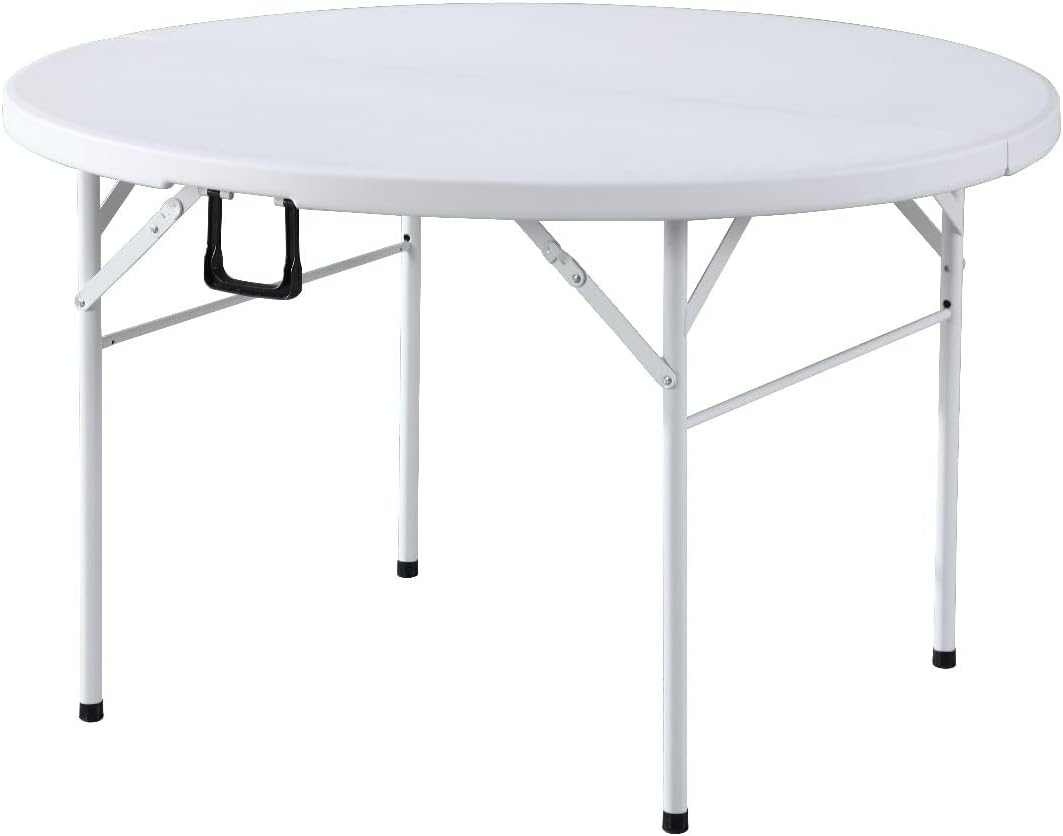 Table de jardin ronde pliante 6 personnes de 122 cm dans un jardin