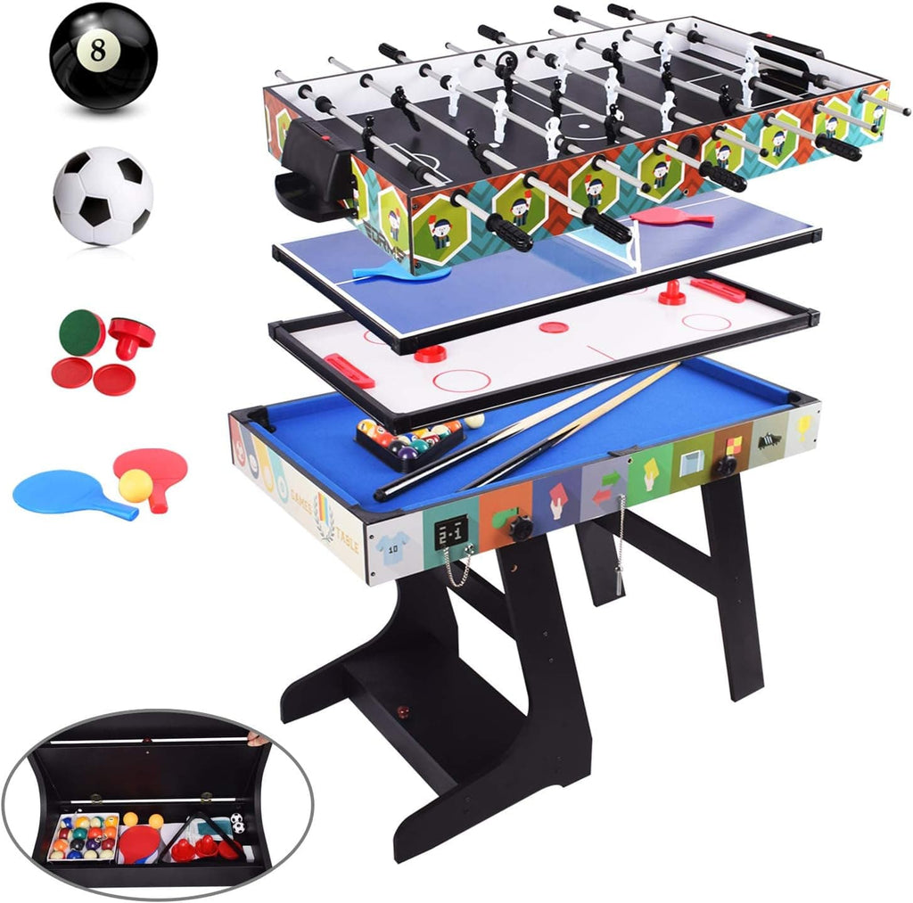 Table de jeux pliante 4 en 1 de 124 x 61 cm dans une salle de jeux - photo 2