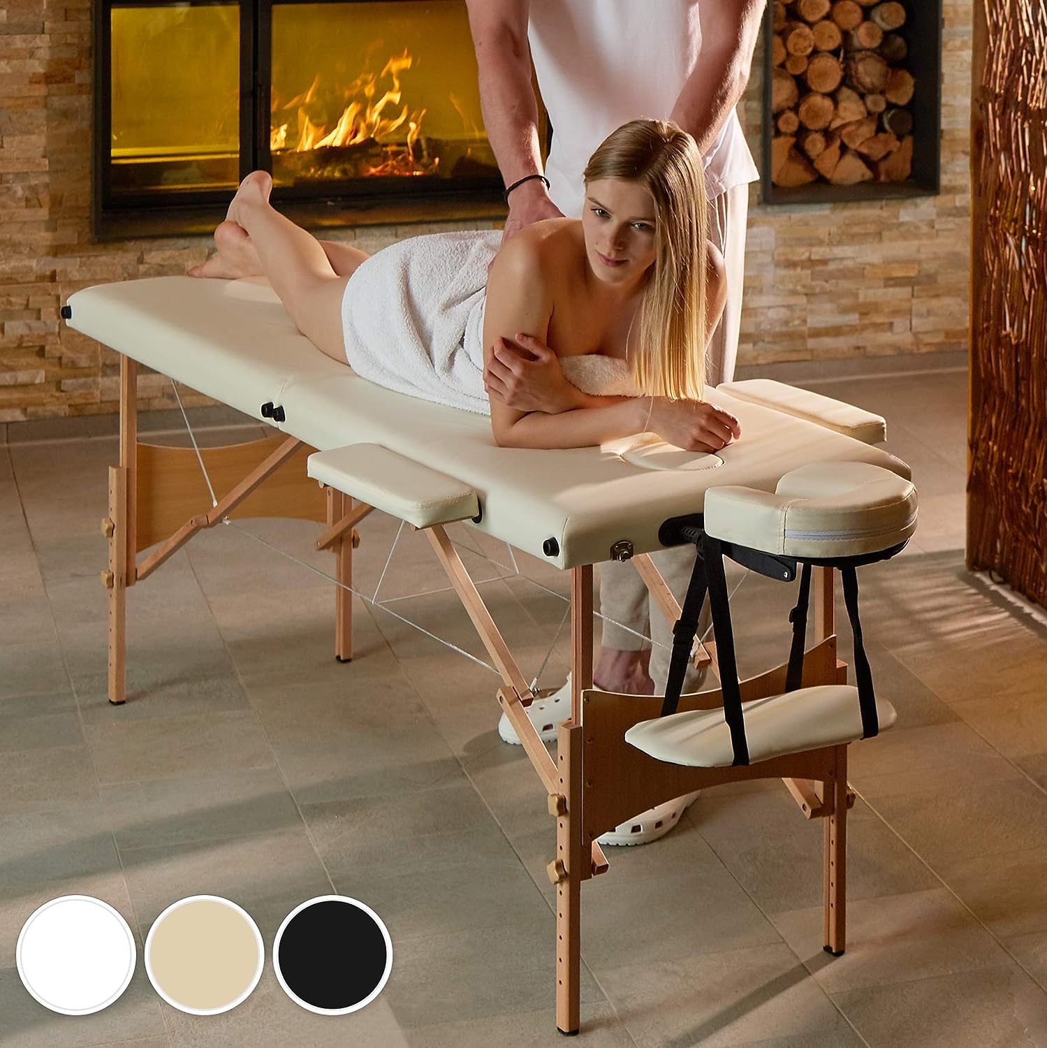 Table de kiné pliante de 185 cm avec appui-tête et housse de transport - photo 4