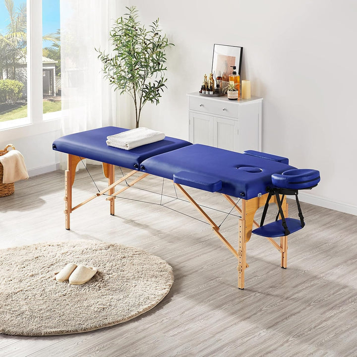 Table de massage pliante bleue