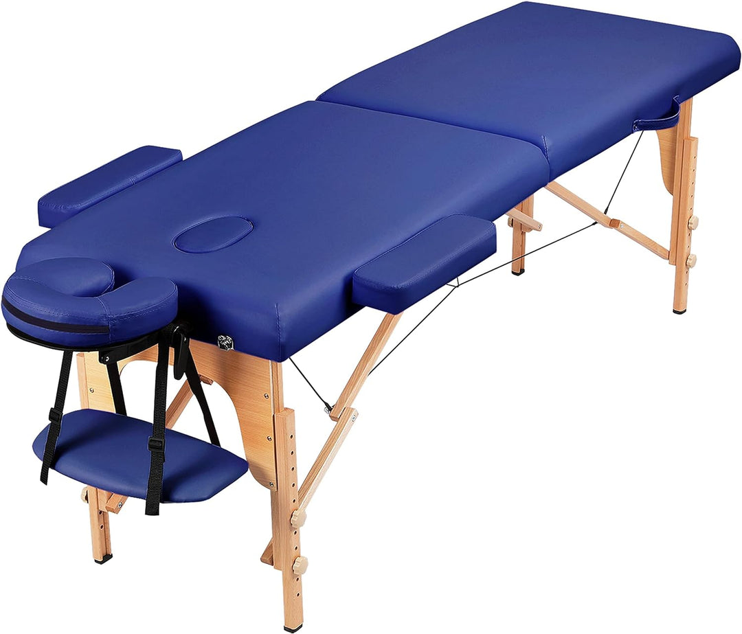 Table de massage pliante bleue