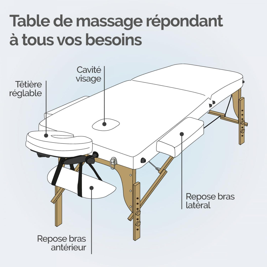 Table de massage pliante bois