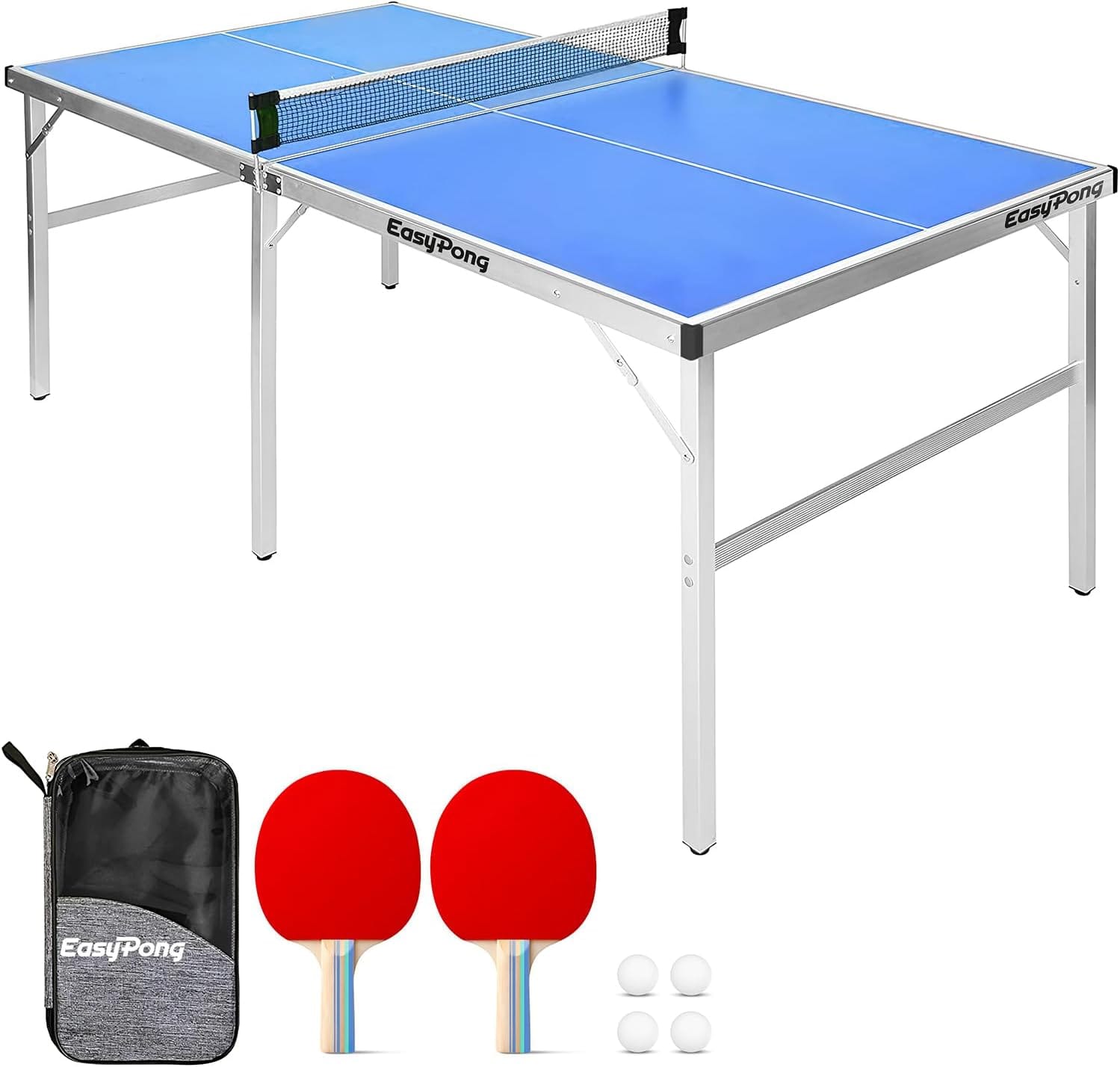 Table de ping pong pliante de 182 x 91 cm installée dans un garage