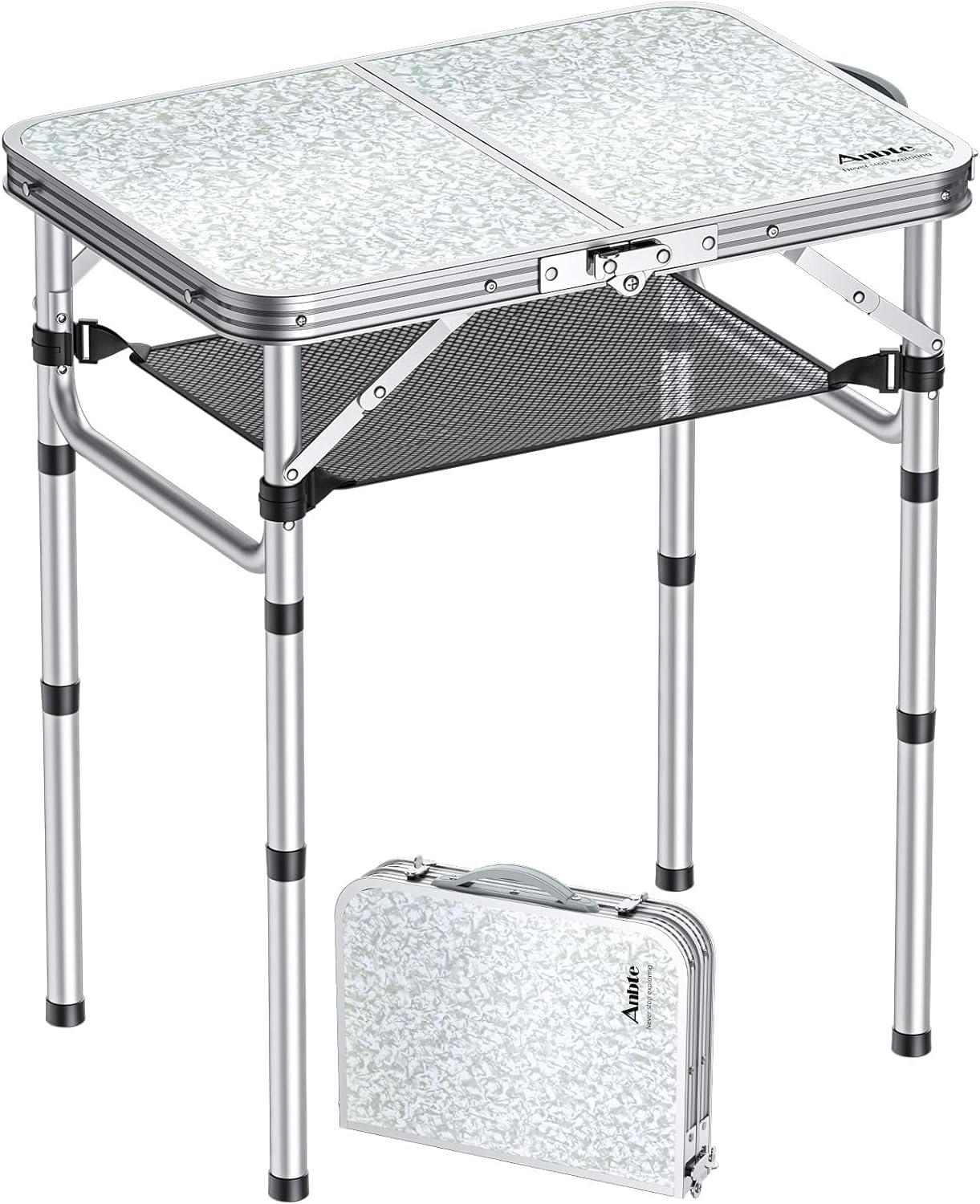 Table de plage pliante basse en aluminium de 59 x 40 cm sur le sable