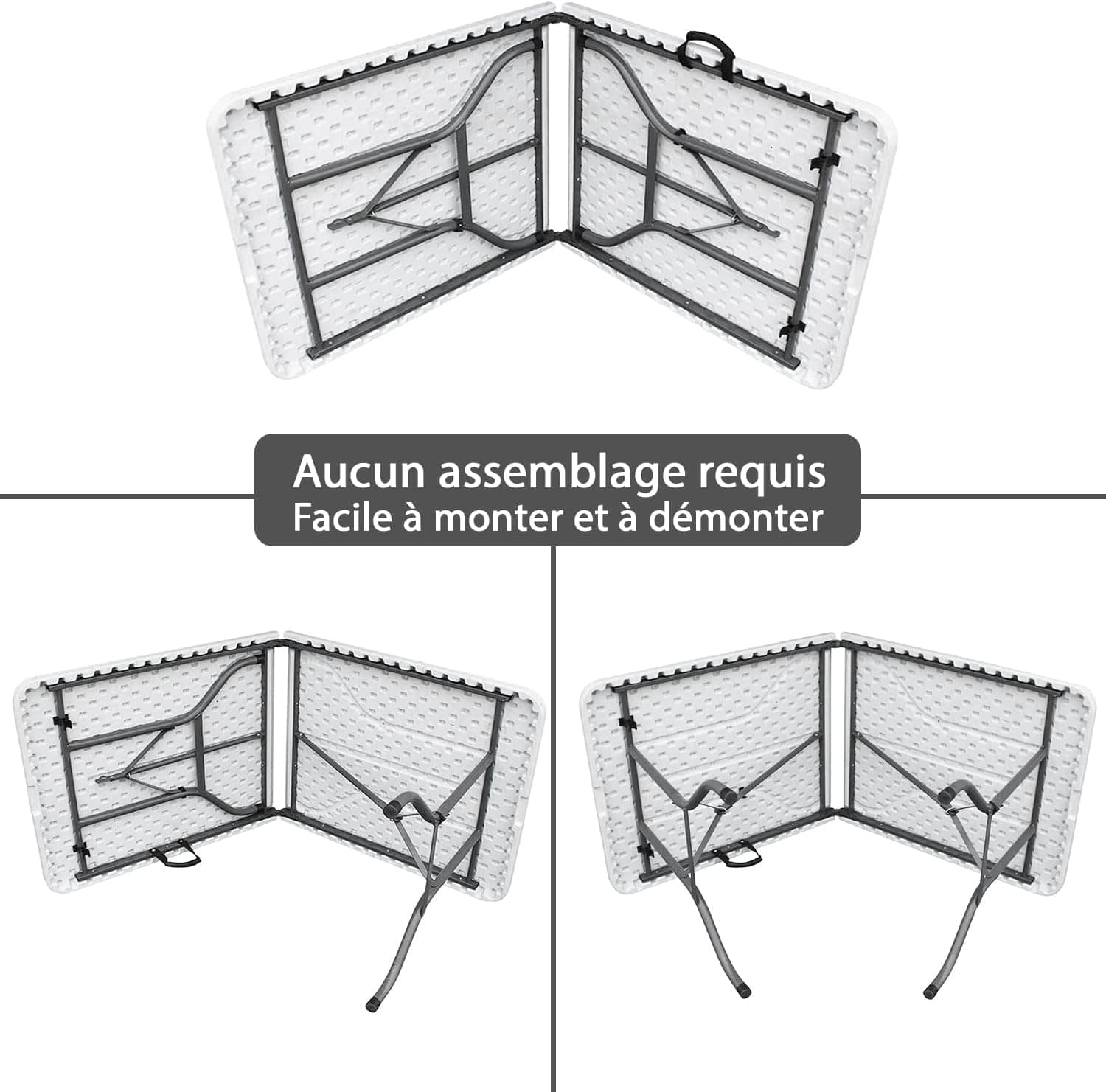 Table de réception pliante de 180 cm avec plateau PEHD dressée pour un événement - photo 2