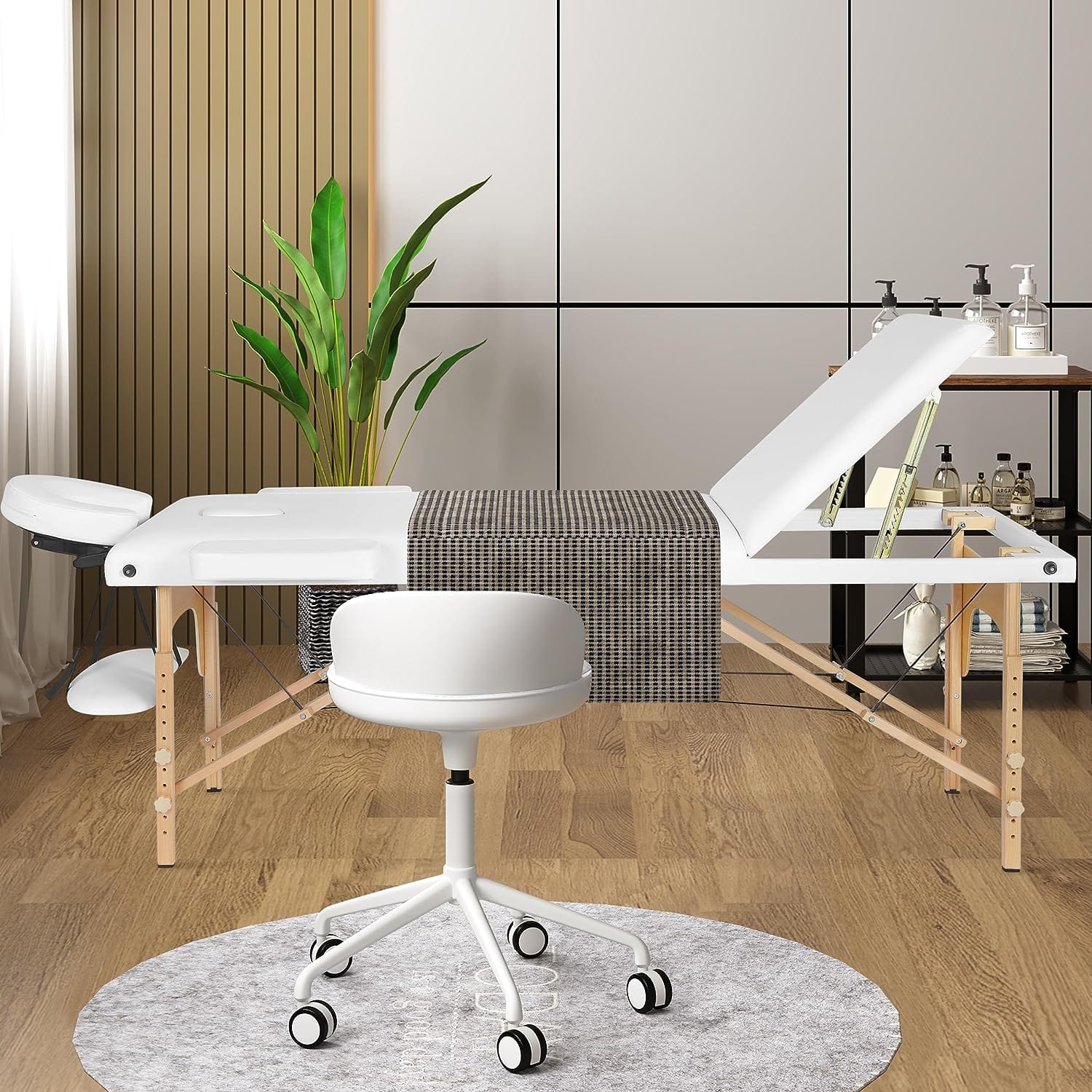Table de soin pliante de 185 cm avec structure en hêtre et mousse épaisse - photo 2