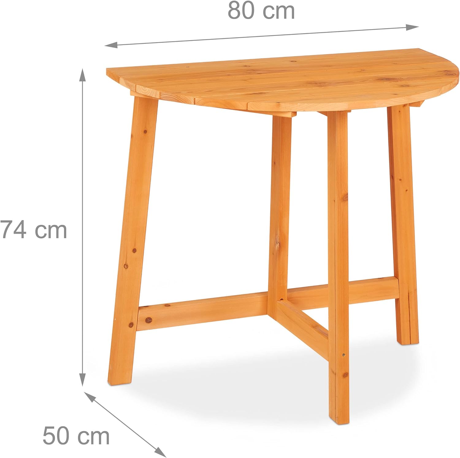 Table demi lune pliante en sapin plaquée contre un mur d'entrée - photo 6
