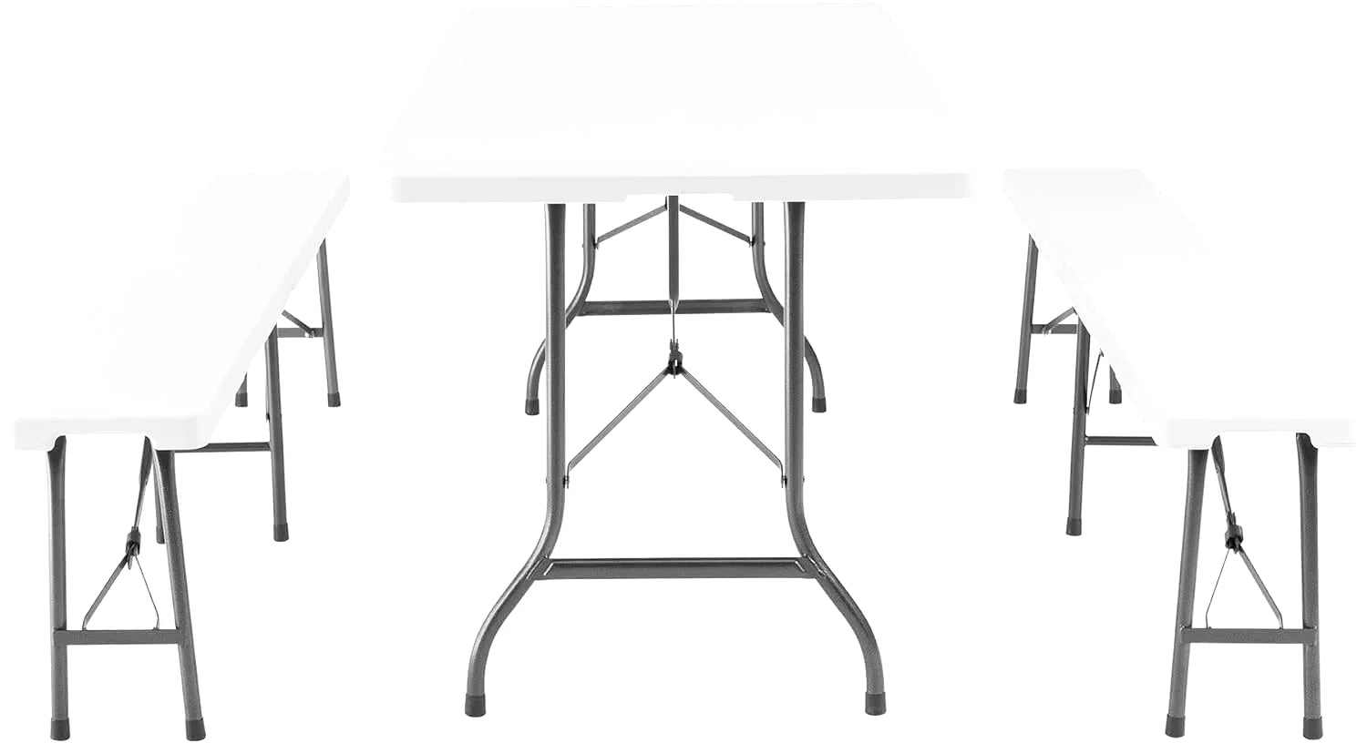 Ensemble table et chaise de picnic pliante de 180 cm avec deux bancs