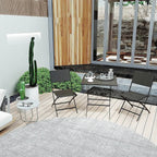 Ensemble table et chaise pliante de camping en résine tressée - photo 2