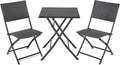 Ensemble table et chaise pliante de camping en résine tressée