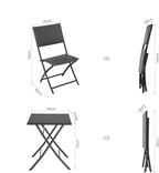 Ensemble table et chaise pliante de camping en résine tressée - photo 3