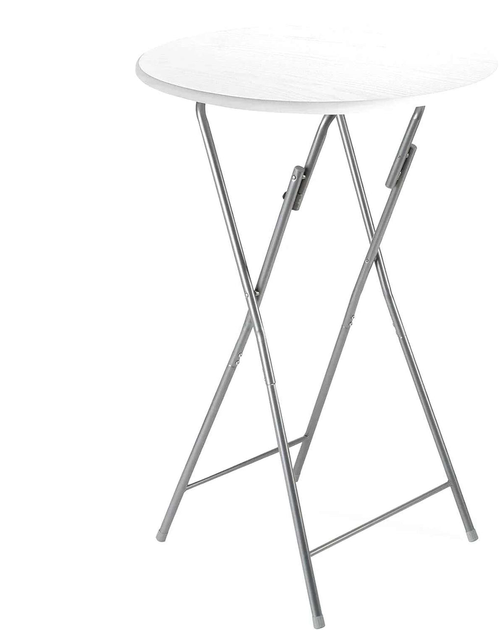 Table haute d'appoint pliante ronde de 60 cm avec décor bois