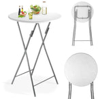 Table haute d'appoint pliante ronde de 60 cm avec décor bois - photo 3