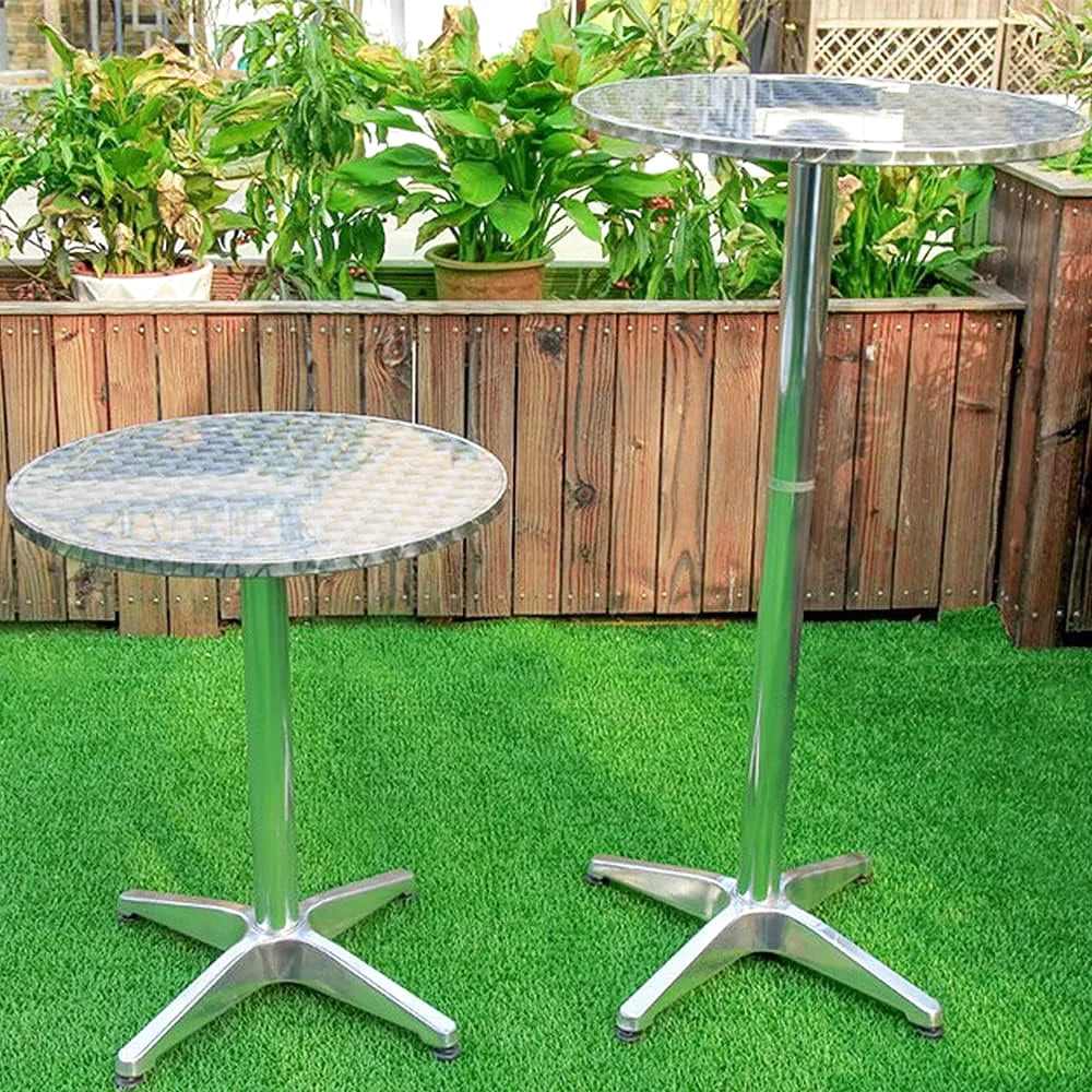 Table haute de réception pliante en fer et bois lors d'un vin d'honneur - photo 2