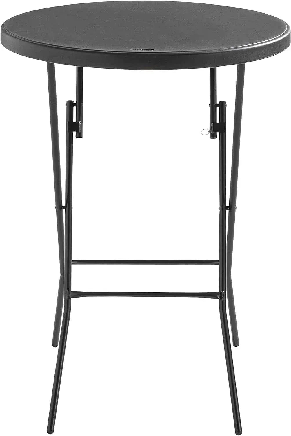 Table haute extérieur pliante de 110 cm de haut avec plateau rond de 80 cm