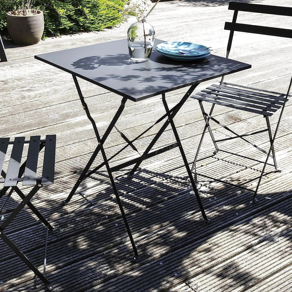 Table pliante en métal 60 x 60 cm avec structure en acier thermolaqué - photo 4