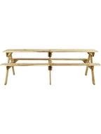 Table picnic en bois pliante de 220 cm avec bancs intégrés dans un jardin - photo 2