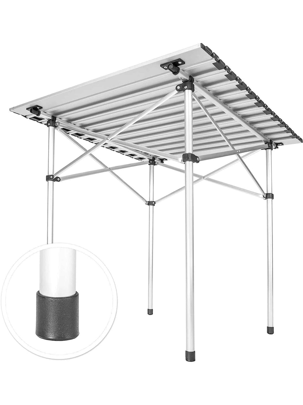 Table picnic pliante en aluminium de 70 cm repliée en format tube - photo 3