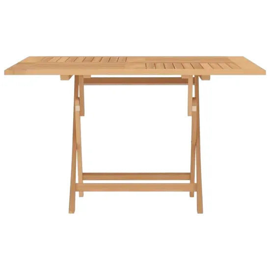 Table pliable de jardin en teck massif de 120 x 120 cm avec trou de parasol - photo 2