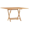 Table pliable de jardin en teck massif de 120 x 120 cm avec trou de parasol