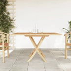 Table pliable de jardin en teck massif de 120 x 120 cm avec trou de parasol - photo 3
