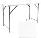 Table pliante 120 x 60 cm dépliée dans un séjour
