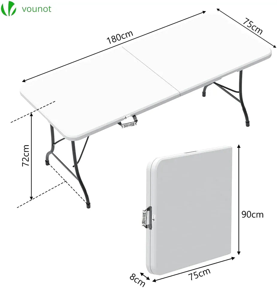 Table pliante repliée à 1 mètre et dépliée à 180 cm - photo 2
