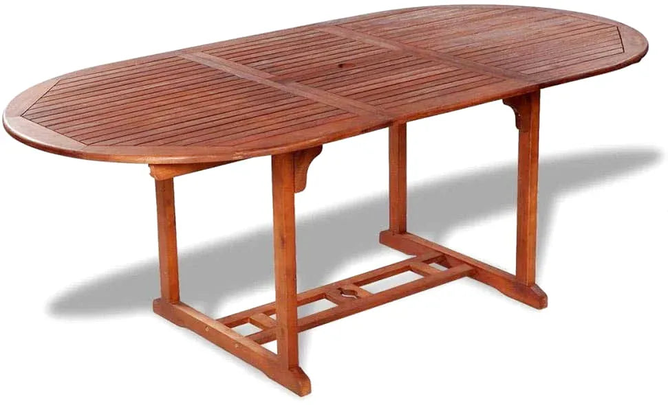 Table pliante 200 x 100 cm en acacia massif dans un jardin