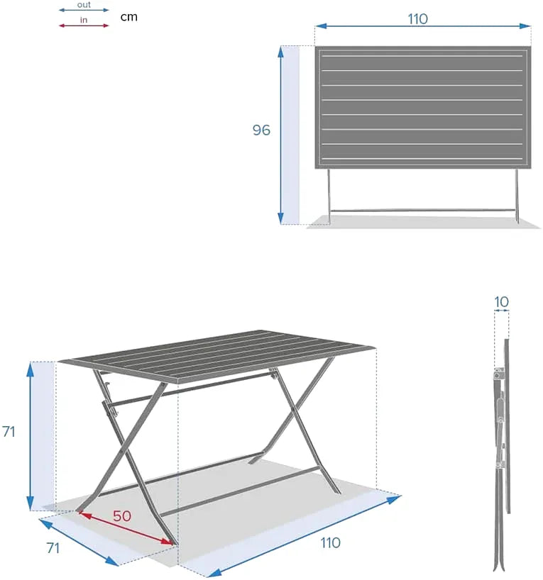 Table pliante 4 personnes en aluminium de 110 x 71 cm - photo 4