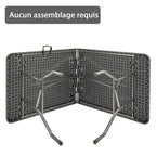 Table pliante 6 personnes de 180 cm en plastique dressée pour un repas - photo 2