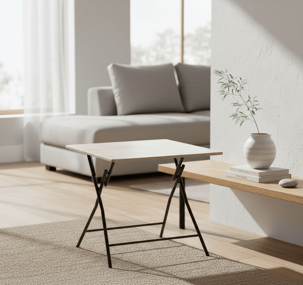 Table pliante carrée 80 x 80 cm en bois d'ingénierie - photo 4