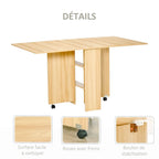 Table pliante à roulettes de 140 cm avec étagères de rangement - photo 2
