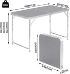 Table pliante en aluminium de 120 cm avec pieds réglables sur trois hauteurs - photo 3